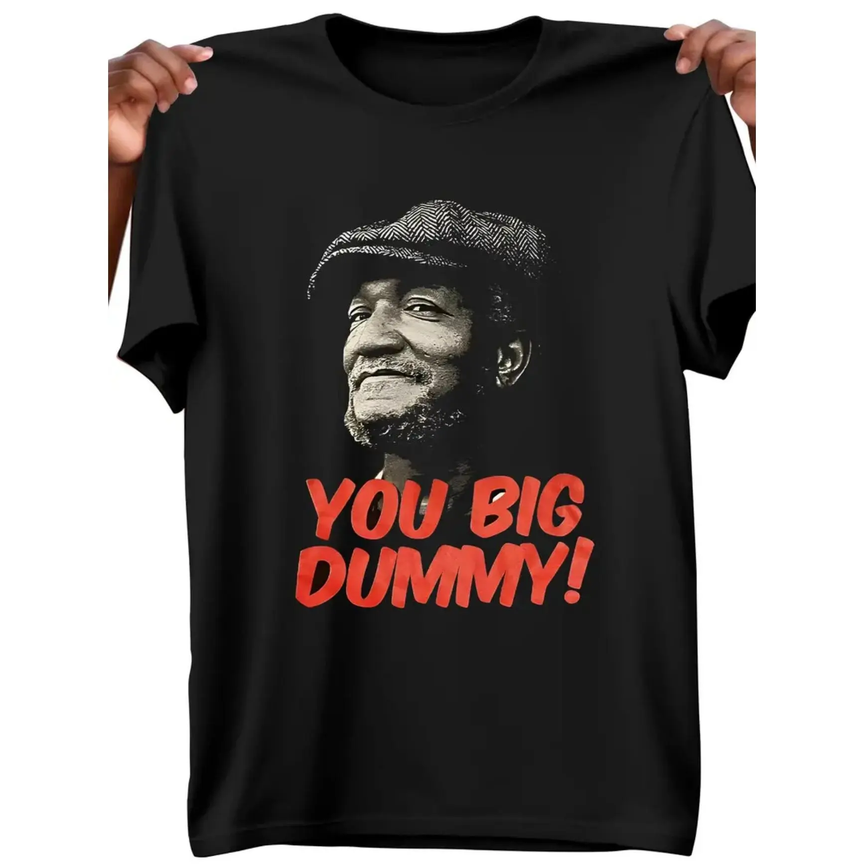 Unisex Loose Classic Short-Sleeve Round Neck Cotton T-Shirt with "You Big Dummy" Print - Casual Sports Top for Running