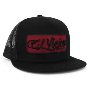 EVPatch Black (Maroon Patch) flat visor hat