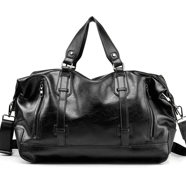 Large-Capacity Leather Travel Duffel Bag – Business, Gym & Weekender for Men