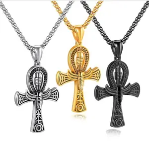 Exotic Egyptian Life Cross Pendant Stainless Steel Ankh Egyptian Style Men's Jewelry Women's Jewelry
