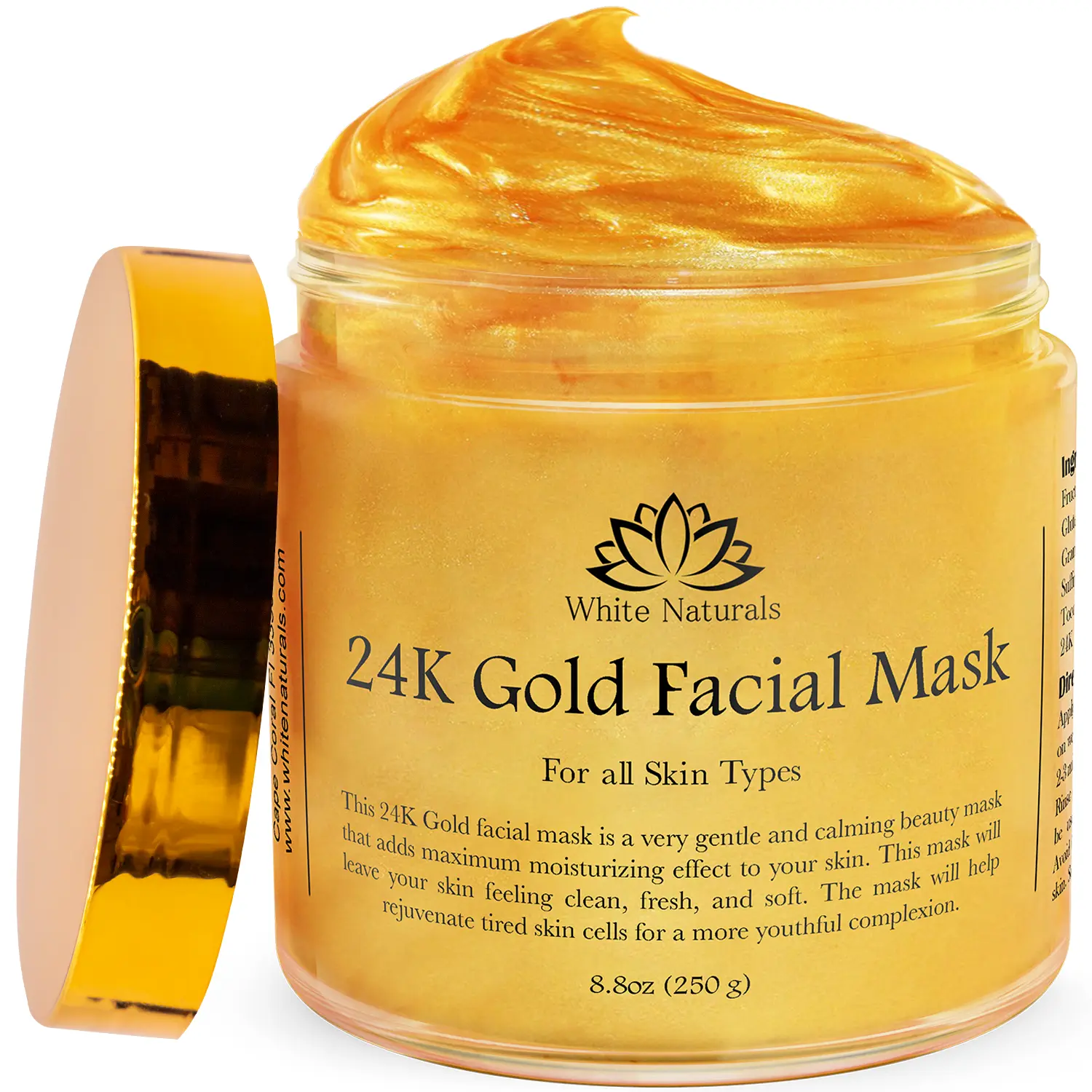 24K Gold Facial Mask, Anti-Aging Gold Face Mask For Flawless & Moisturizes Skin Repair, Helps Reduces Wrinkles, Fine Lines & Acne Scars, Removes Blackheads, Dirt & Oils Skincare Brightening Facial Treatment, Rejuvenating, Restore & Soothing the Skin