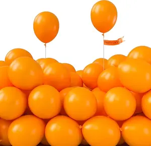 PartyWoo 50 Pcs 5-Inch Round Orange Rubber Latex Decorative Balloons - Mini Fall Tangerine Set with Hand Pump for Garland, Float Setup, Birthday Theme Clusters, Festive Party Supplies, Decorative Balloons Balloons
