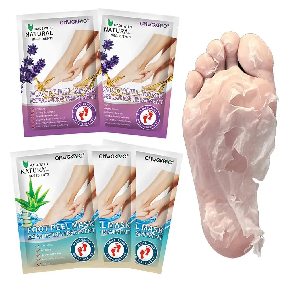5 Pack Foot Peeling Mask,Exfoliator Peel Off Calluses Dead Skin Callus Remover,Foot Mask for Dry Cracked Feet,Foot Peel Masks for Men and Women,Feet Peeling Mask,Spa Gifts for Women,Self Care Gifts