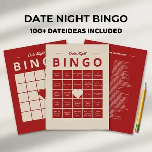 Date Night Bingo Game, Couple Game, 100+ Date Ideas, DIY Fun Activity, Perfect for Romantic Nights, Engaging and Interactive