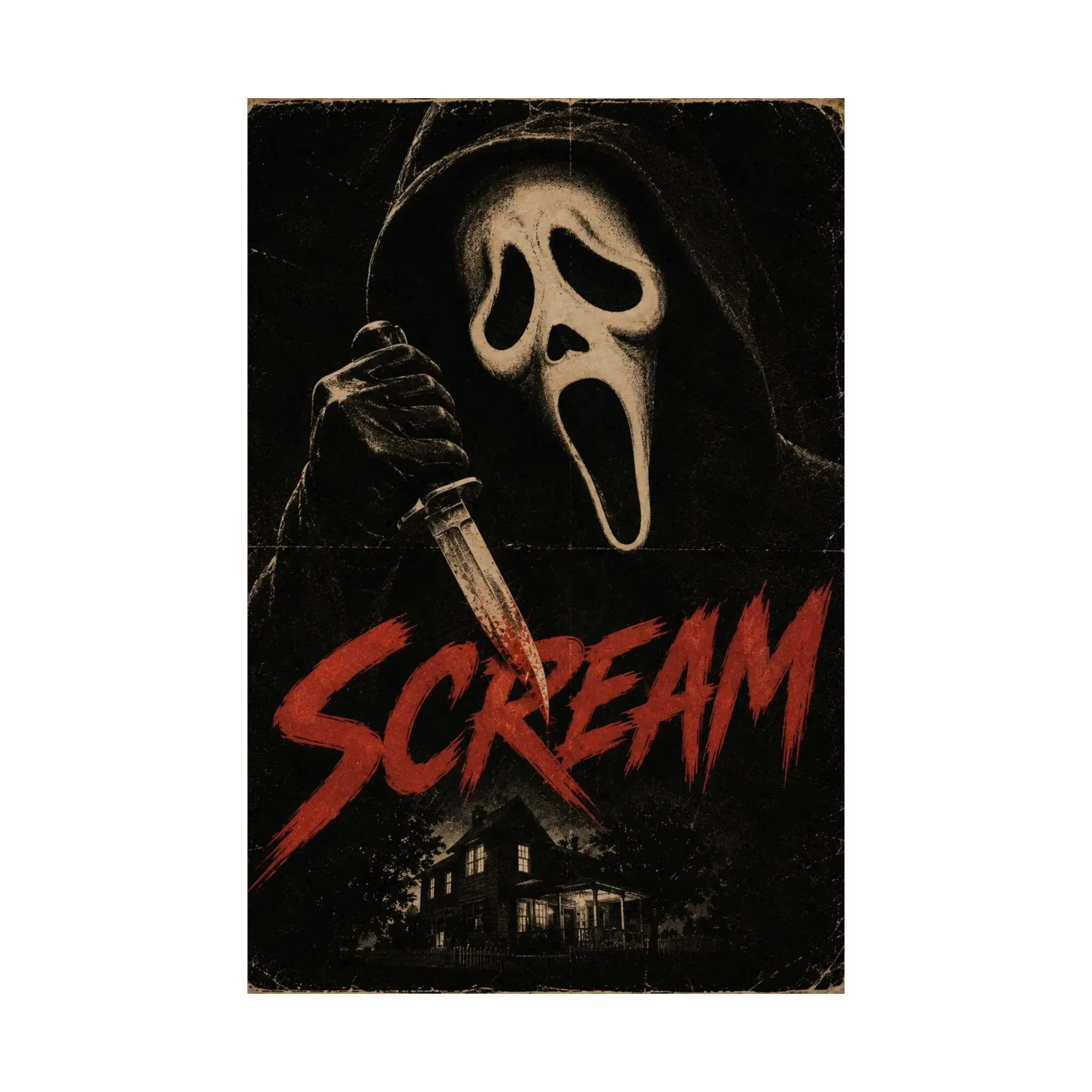 Scream Ghostface Unframed Poster Matte Vertical Horror Movie Print