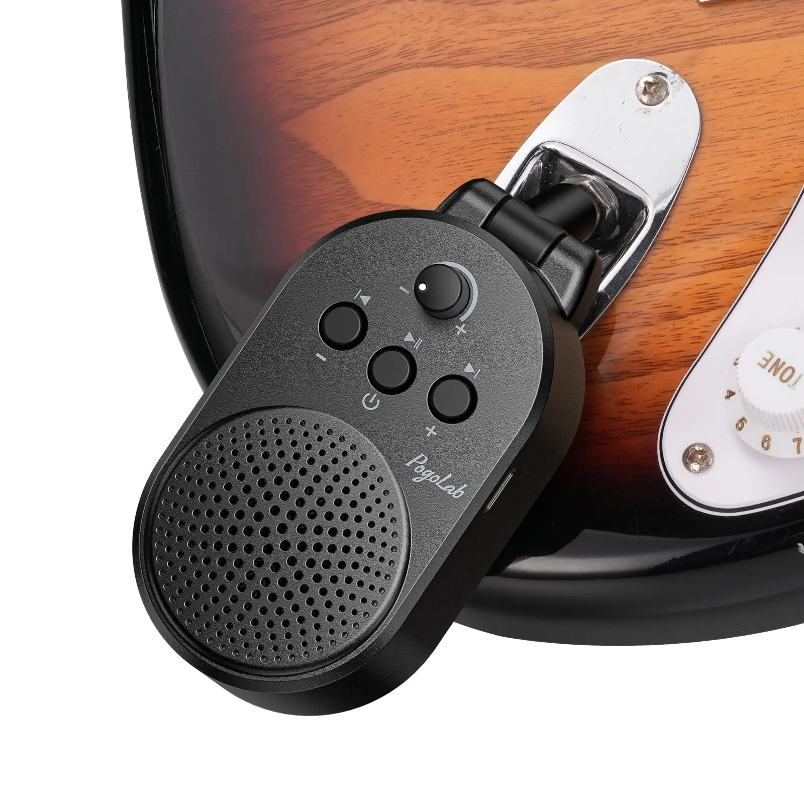 Mini Guitar Amp, 5W Portable Electric Practice Amp with Volume Control, Plug and Play, BT Rechargeable Plug-in Small Speaker for Guitar/Bass/Electric Instruments