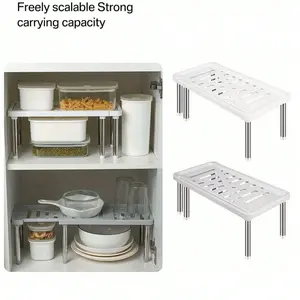 Adjustable Kitchen Storage Rack, Detachable Expandable Shelf, Multifunctional Sink Organizer, Cabinet & Closet Space Saver, Home Organization, Dish Drying Organiser, Adjustable Dividers