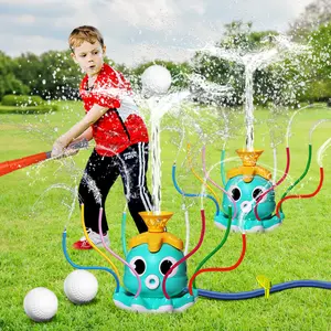 Kids Sprinkler, Baseball Sprinklers For Kids, Baseball Set Kids, 2 In 1 Kids Outdoor Water Play Sprinklers, Backyard 360° Roating Sprinkler Toddler T Ball Set, Summer Water Play Set-Rocket Sprinkler