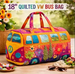 Unisex Boho Quilted Weekender Travel Bag, Lightweight & Comfortable, Hippie Design