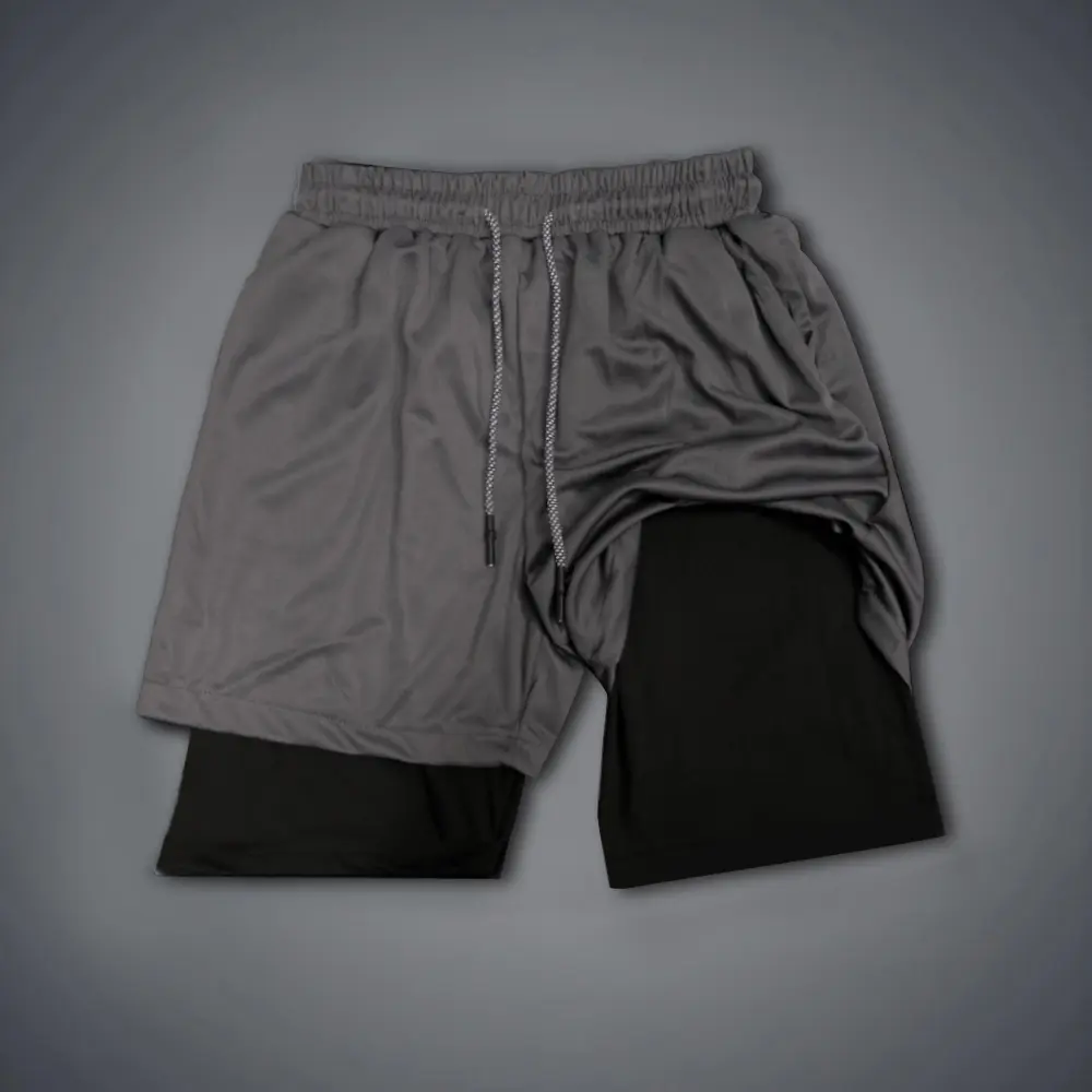 Men's Athletic Sports Shorts, Solid 100% Cotton Double-Layer Design for Gym Fitness, Running & Training, Gym Fitness Shorts, Gym Workout Shorts, Casual Gym Shorts