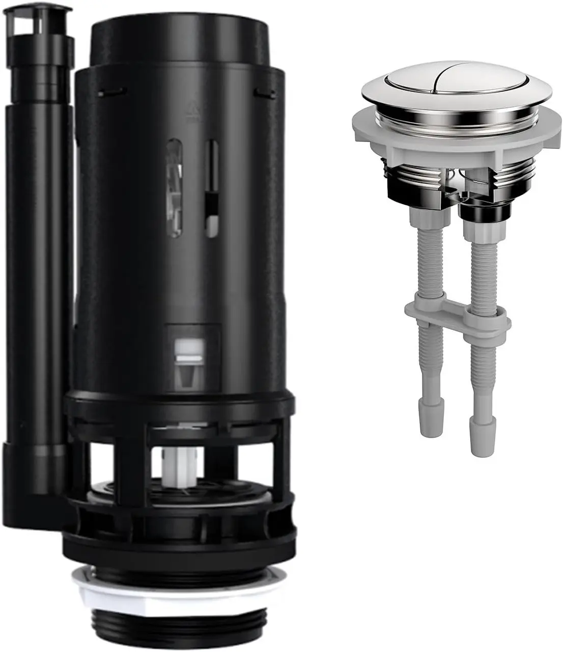 3-Inch Dual Flush Valve with Top Push Button Toilet Repair Kit Inside Tank Replacement Kit for 2-Piece Toilet, Quick Fix Toilet Leaking, Running Water and Ghost Flush A2422M