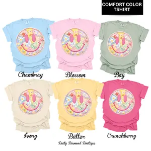 Pearl Patchwork Smiley Comfort Color T-Shirt