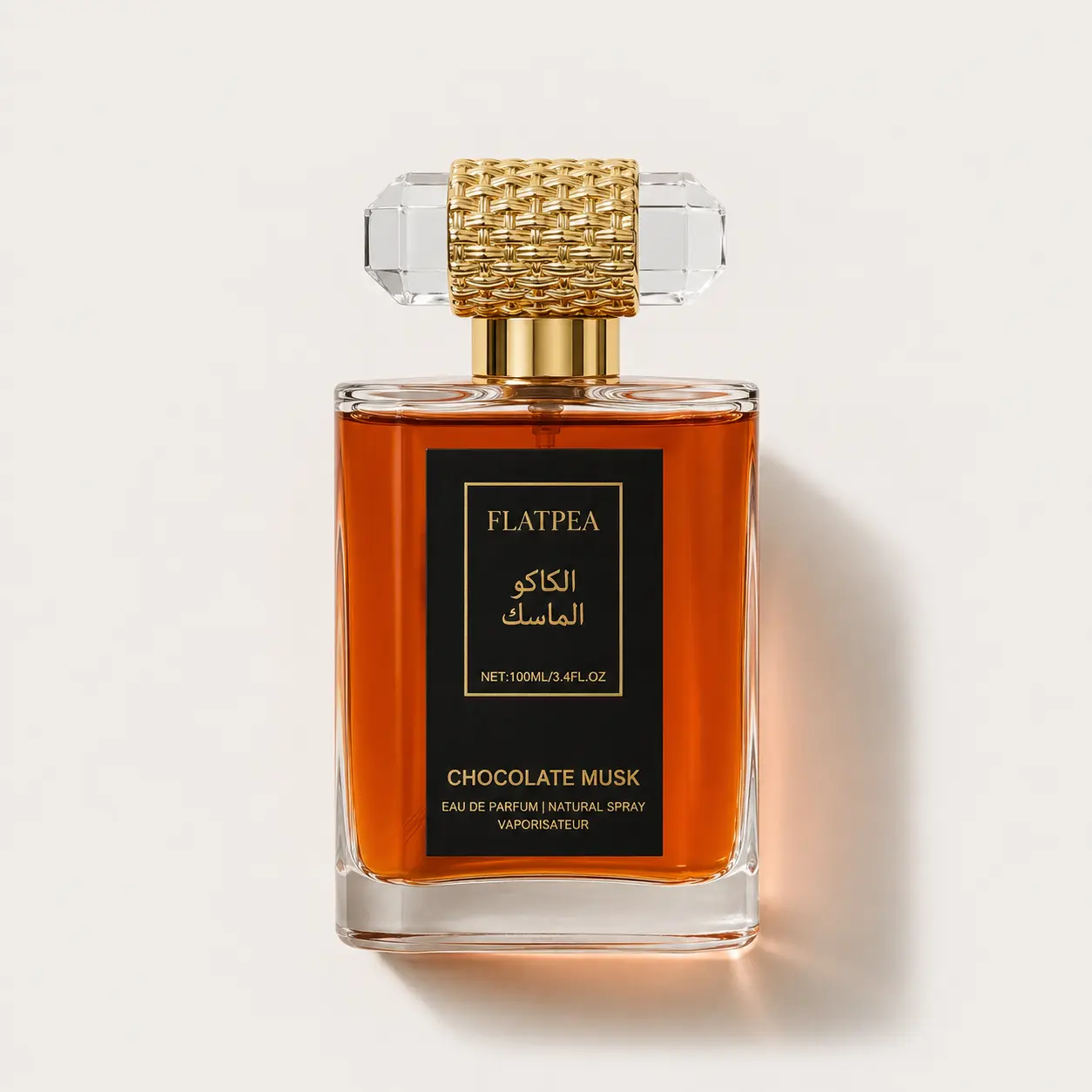 FLATPEA Chocolate Musk Alcohol-Free Eau de Parfum (EDP) - 100ml Sweet Musky Warm Gourmand Candy-Flavored Spray, Skincare-Infused Chypre Floral Women's Fragrance for Evening Wear & Daily Use, Elegant Velvet Moon Pop Crush Extrait oriental