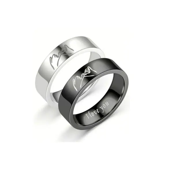 1pair Rings, Couple Minimalist Ring, Stylish Titanium Steel Couple Rings, Gift For Lovers Wedding, Engagement, Accessories, Party