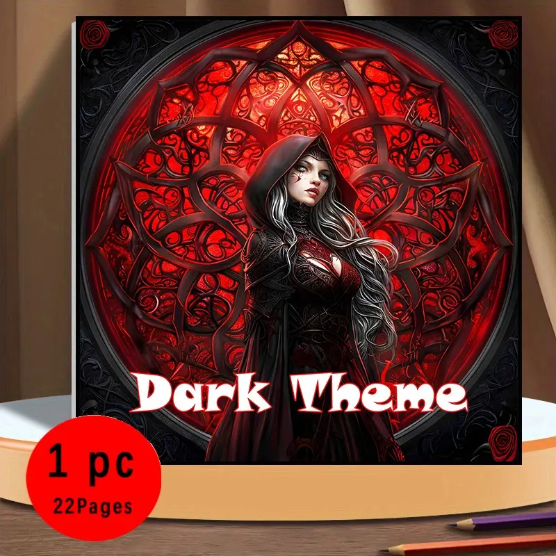 Color Book Dark Dark Theme Coloring Book for Adults & Teens, 22 Intricate Gothic Dark ...