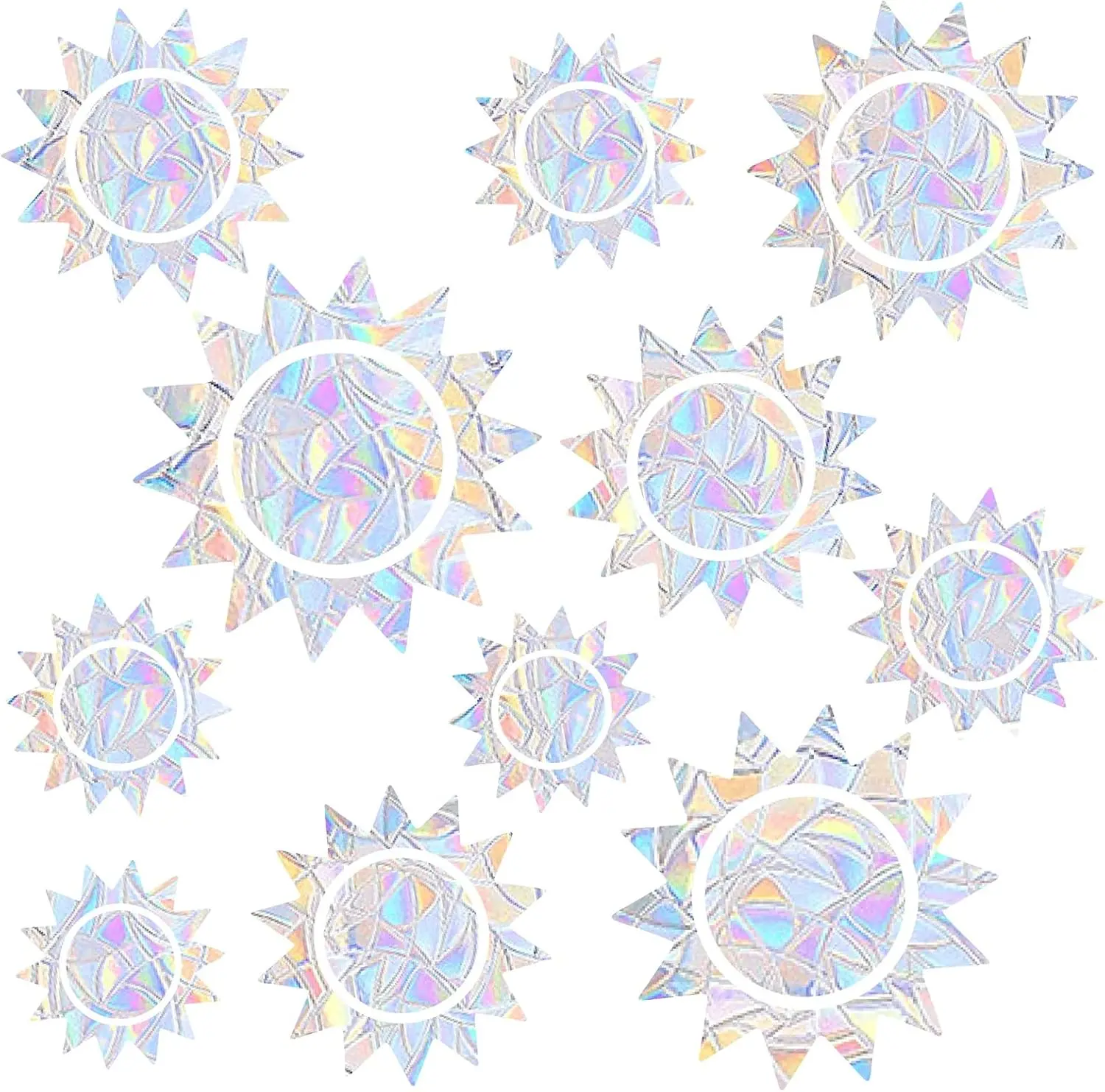 Sun Window Clings Sun Window Decals Static Cling Window Sticker Anti  Window Decals for Bird Strikes Rainbow Stickers