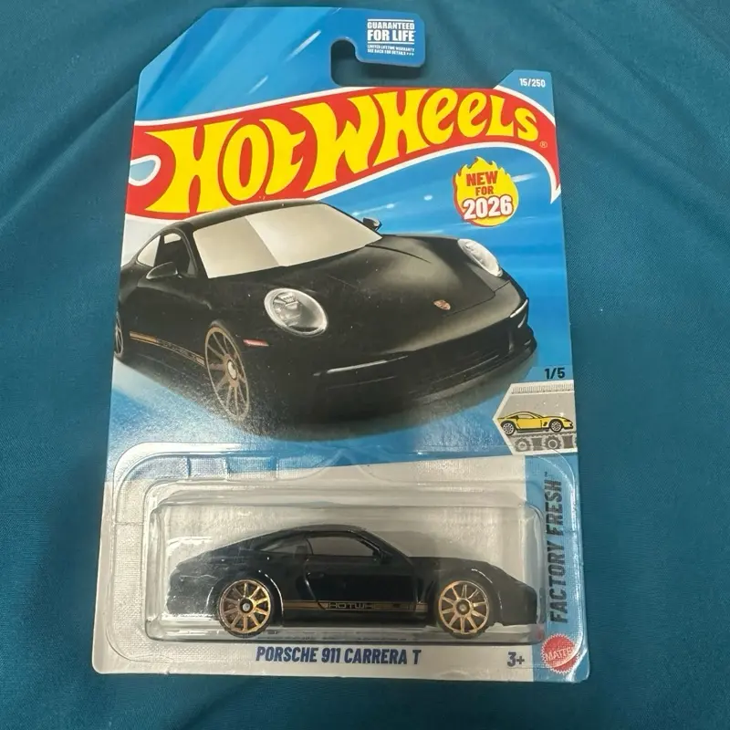 15️ 2026 HOT WHEELS, PORSCHE 911 CARRERA T Black, FACTORY FRESH 1/5, Rare New