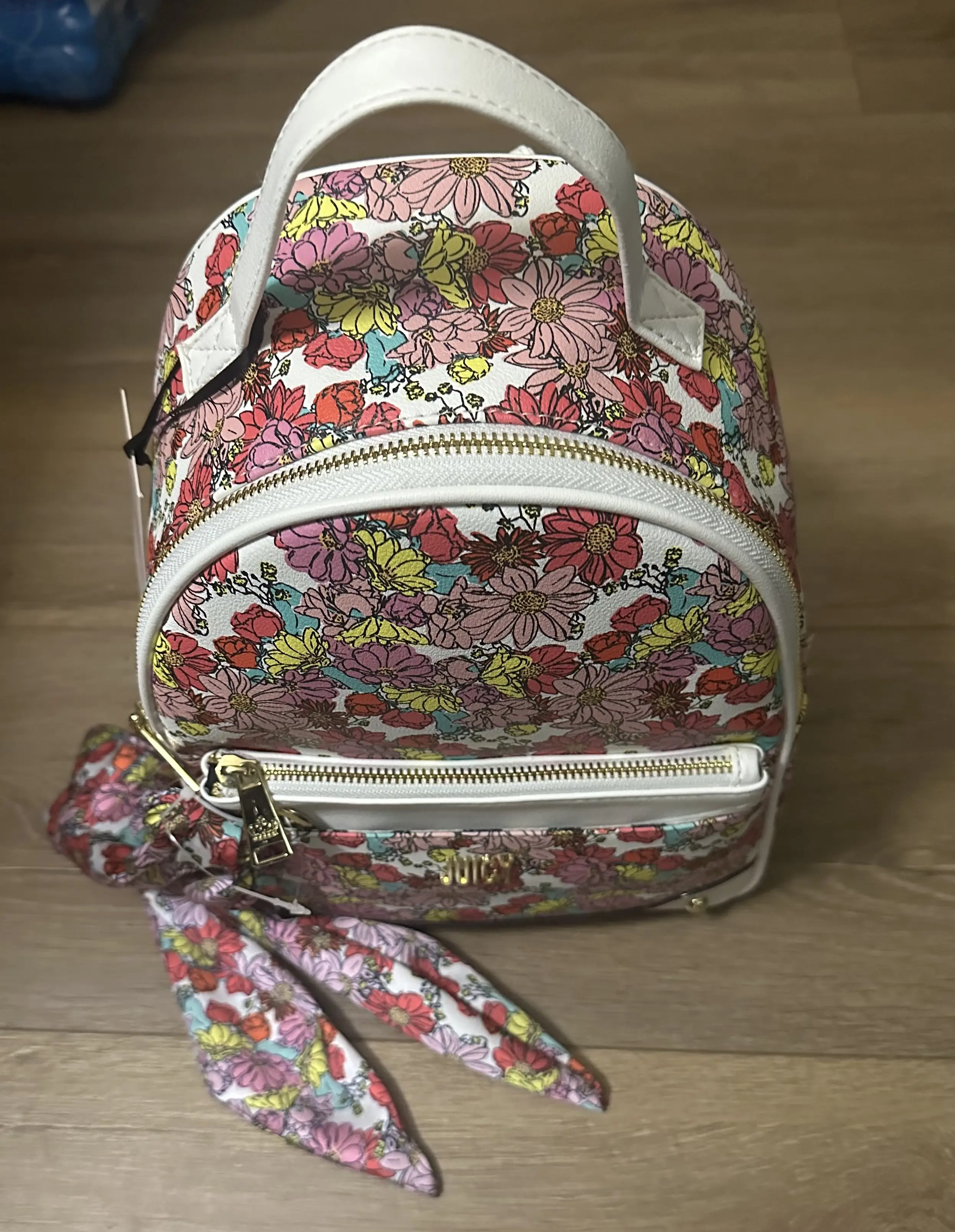 Juicy Couture Garden Floral Glam Pull Out Pouch Backpack