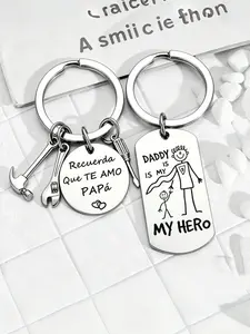 Stainless Steel Tool Keychain, Best Father's Day Gift 2026, Durable Hammer Wrench Screwdriver Design, Fashion Men's Car Key Accessory