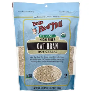 Bob's Red Mill Organic High Fiber Oat Bran, Hot Cereal, 18 oz (510 g)