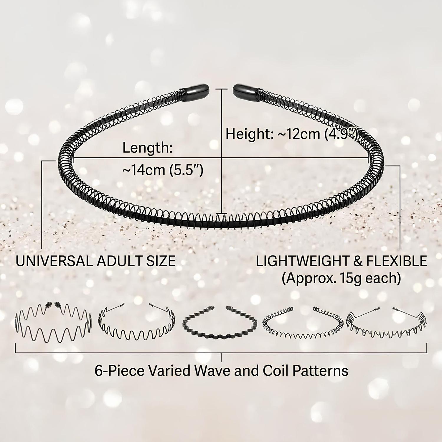 11pcs Elastic Headbands&Hair Bands Set,Metal Headbands for Men and Women,Wavy Adjustable Wire Hair Bands, Unisex Non-Slip Elastic Headband for Workout, Face Washing, Curly Hair & Daily Use#SummerWins