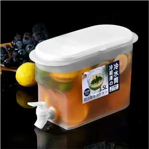 Large Capacity Cold Water Jug with Tap, Summer Ice Bucket, Home Use Juice Dispenser, Iced Tea Pitcher, Refrigerator Drink Container, Ideal for Parties & Events