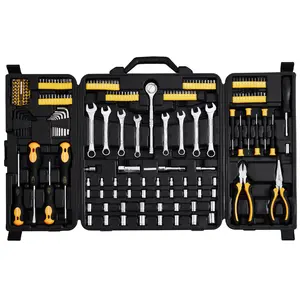 【DealsForYouDays】VEVOR 221-Piece Mechanics Tool Set,  1/4" and 3/8" Drive Sockets, SAE and Metric Mechanic Tool Kit with Bits, Wrenches, Ratchet Handle, Accessories, and Plastic Storage Case, for Automotive Repair