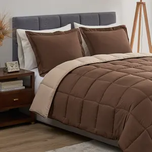 Homelike Moment Reversible Luxury Comforter Set 3Pcs Double Sided Lightweight Soft Down Alternative All Season Bedding with 2 Shams Duvet Puffed Quilt Dorm Decor Machine Washable, Christmas Gifts