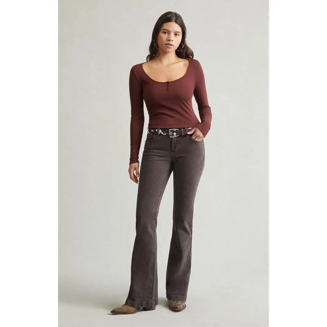 Pacsun Women's Jade Low Rise Bootcut Jeans Brown