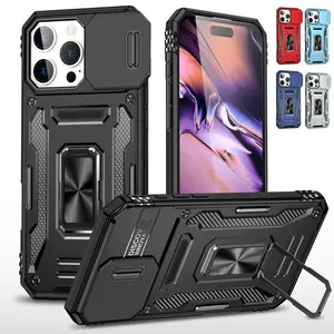 Magnetic Ring Holder Design Phone Case, Shockproof Phone Protective Cover, Phone Accessory Compatible with iPhone 16 15 14 13 12 11 Pro Max, Casing