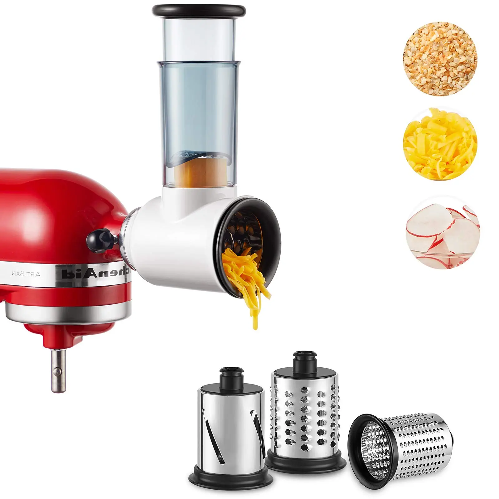 Slicer Shredder Attachment For Stand Mixer  Cheese Grater Food Processor With 3 By