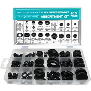 Rubber Grommet 125 count - 18 Sizes Firewall Rubber Hole Plugs Rubber Grommets for Wiring, Automotive Firewall Grommet,  Improvement Cord Pipe Wire Organization