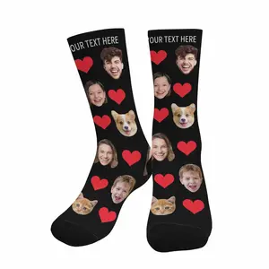 BARLEY ONE Custom Face Socks Personalized with Photo High-Definition Printing for Womenswear Bridal Gifts Machine Washable Comfortable Stretch, 02