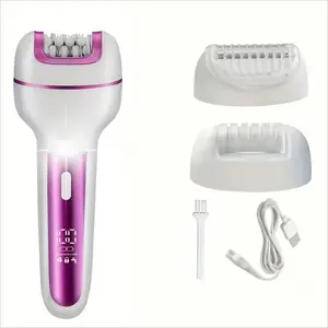Three-In-One Women's Electric Hair Remover, Razor, Plucker Set, USB Rechargeable Epilator, Body Hair Trimmer, Home Use Underarm & Intimate Hair Removal Kit, Personal Care Essentials, Hair Removal Tool, Gentle, Sensitive
