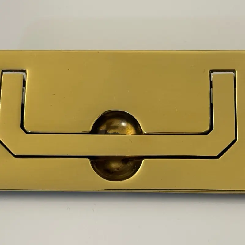 Original Henredon Scene One Drawer Pull Handle Brass Campaign