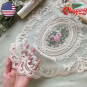 2Pack Retro Lace Placemats, French Crochet Doilies