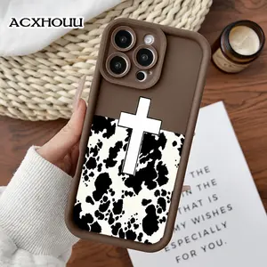 Stylish Cow Print Pattern Phone cases Case Compatible with For iPhone 17 Pro Max 16 16e 15 14 Plus 13 12 Mini 11 Air X XS Pattern TPU Lens Protection Durable Soft Cover Gift 2D printing