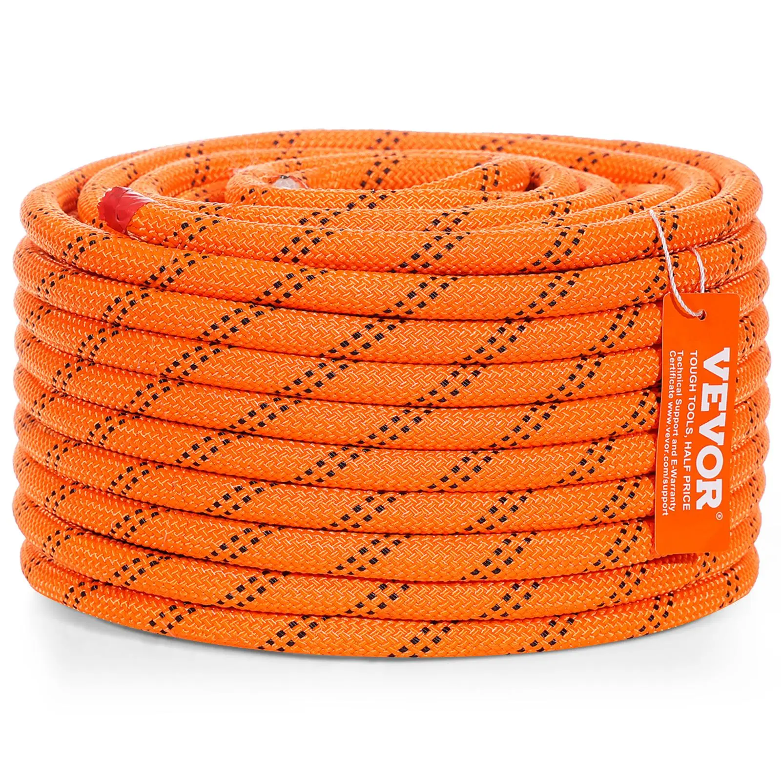 VEVOR Dual Twisted Polyester Cord,  1/2 inch by 120 feet, 48-Strand, 8000 LBS Tensile Strength, Multi-Use Outdoor Rope for Arborist Activities, Hiking, Swinging, Rappelling, and Rescue, Or