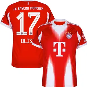Olise 17 Unisex Red Soccer Jersey Personalized Name & Number Football Shirt Unisex Breathable Fan Style Tee 2025/2026 Home