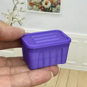 Mini Dollhouse Storage Box, Small Model Food Toy Storage Bucket, Jewelry Accessory Organizer, Lidded Mini Storage Container