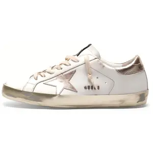 Golden Goose Super-Star Distressed Leather Low-Top Sneakers for Men in White with Gold Star Trending Shoes, House White Official Shoes to Get / Maison Mihara Verifiable, with credentials and supporting global authentication