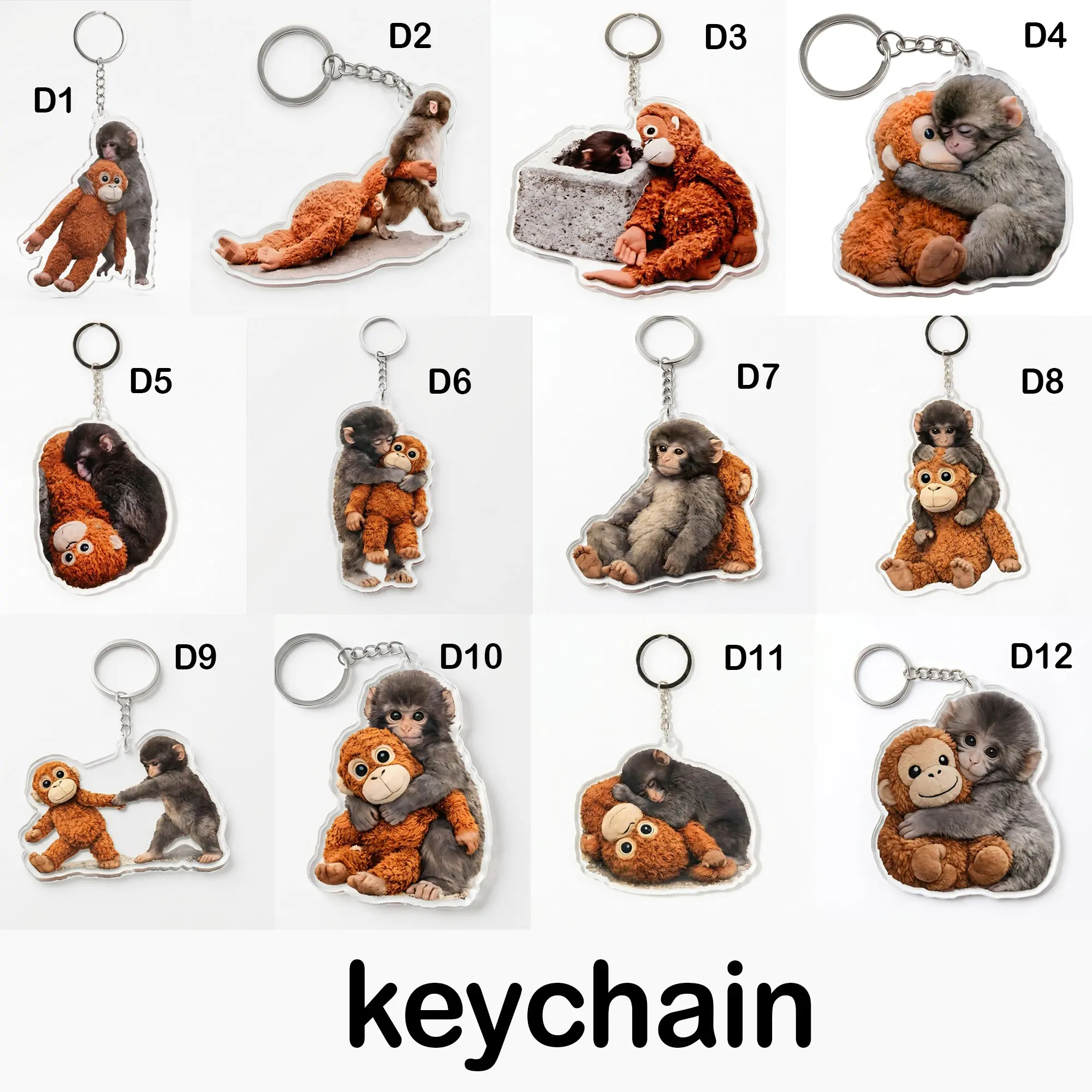 [Keychain] Punch Monkey Stay Kind Shirt Boxy Keychain, I Stand With Punch, Save Punch, Protect Punch, Viral Punch Monkey, Cute Baby Monkey Punch Keychain