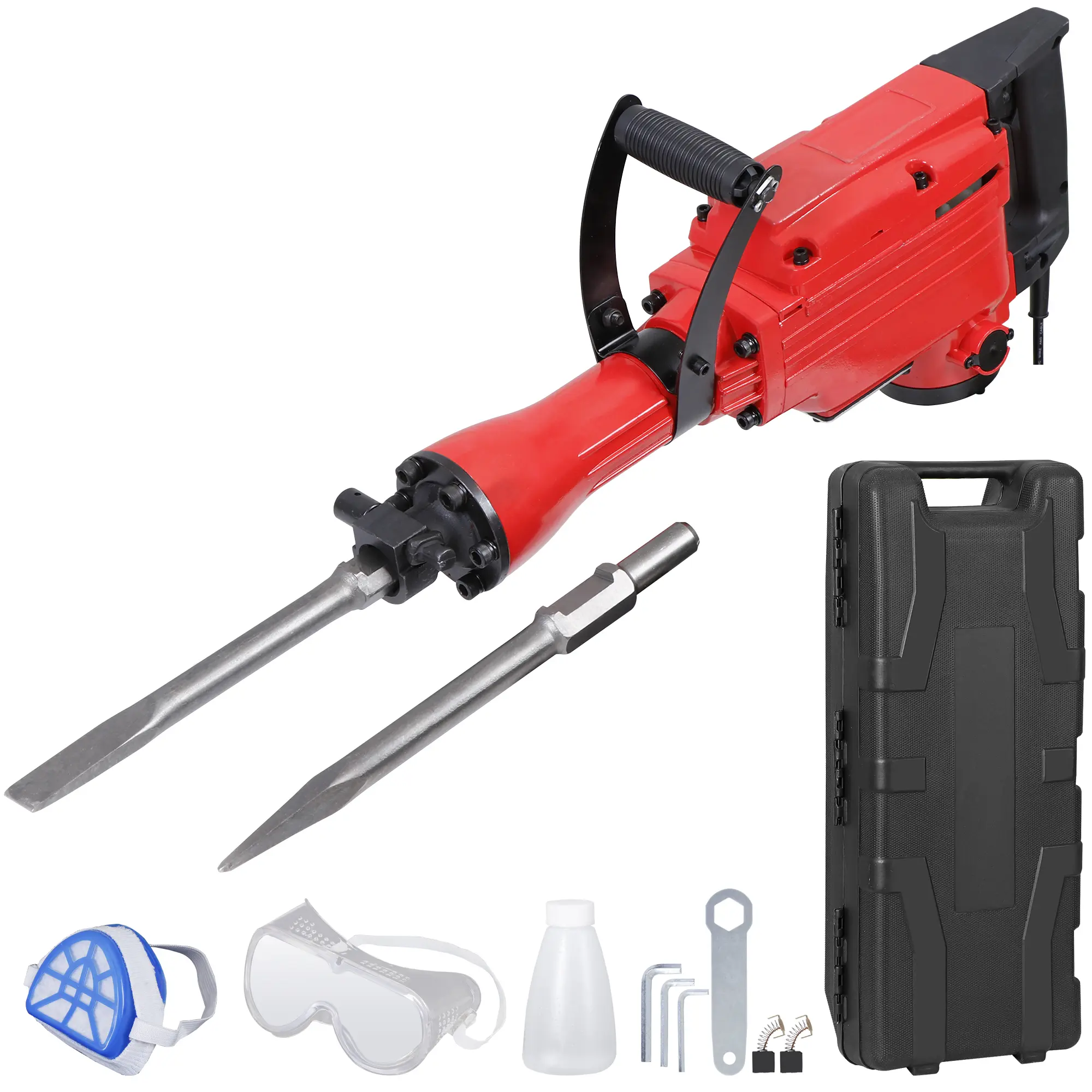 Segawe 2200W Durable Electric Jackhammer - Industrial Heavy-Duty Concrete Breaker, Portable Power Tool Kit for Hardware Applications