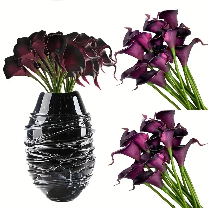 12pcs Real Touch Lifelike Calla Lily Home Decoration Bouquet - Maintenance-Free Artificial Flowers for Weddings, Parties & Home Decor | Versatile Seasonal Accents Decorative Flowers Artificial Plants Decorative Fake Flowers Faux Decorative Flower