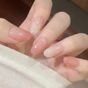 30pcs Aurora Oval Press-On Nails, Short Reusable Removable Women's Fake Nails, Easy Application & Removal, Perfect for Daily Use