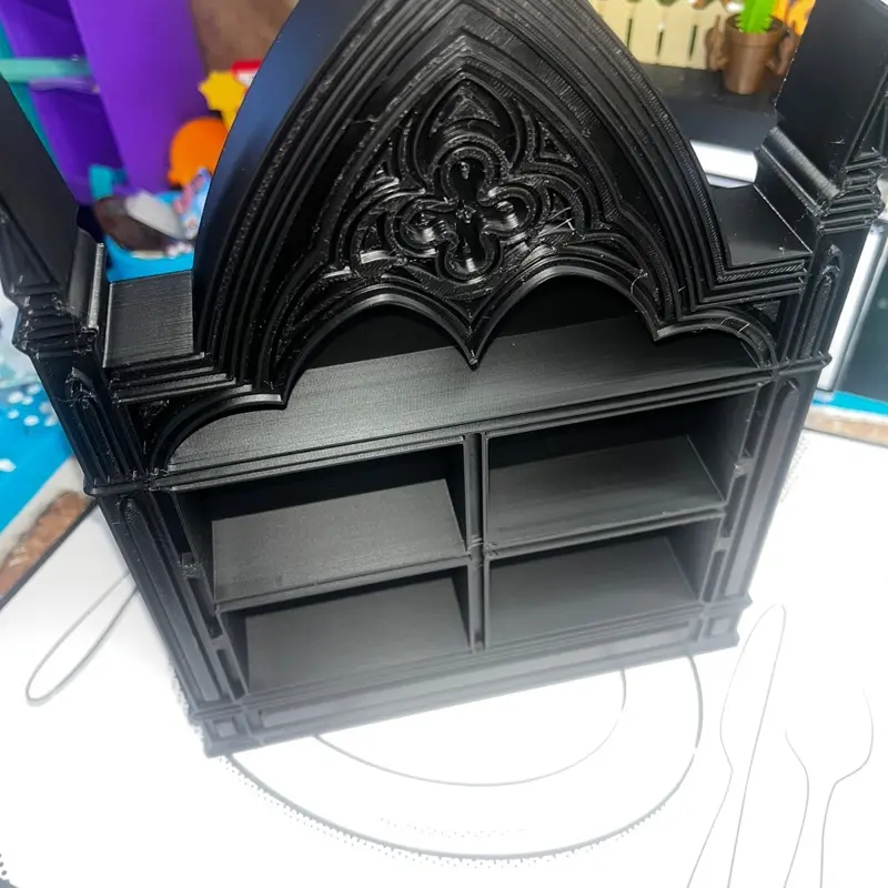 Gothic Intricate Design Wall-Mount Shelf, 9in Tall x 7in Long, Vintage Indoor Furniture for Display & Organization, Shelves