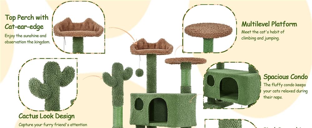 Yaheetech Cat Tree Cactus Oasis & Coconut Palm Theme Multi-Level Cat Tower with Condo Posts Cat Activity Center for Small Medium Cats Yaheetech Cat Tree Cactus Oasis & Coconut Palm Theme Multi-Level Cat Tower with Condo Posts Cat Activity Center for Small Medium Cats