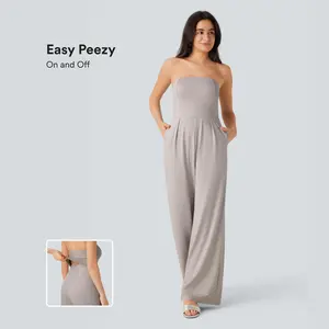 Halara Tube Pocket Wide Leg Jumpsuit-Easy Peezy