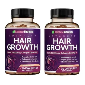 Hair Growth Vitamins for Women | Biotin 10,000mcg, Collagen, goMCT, Saw Palmetto | Naturally Regrow Stronger & Healthier Hair, Skin and Nails | Stops Hair Loss | 60 Day Supply