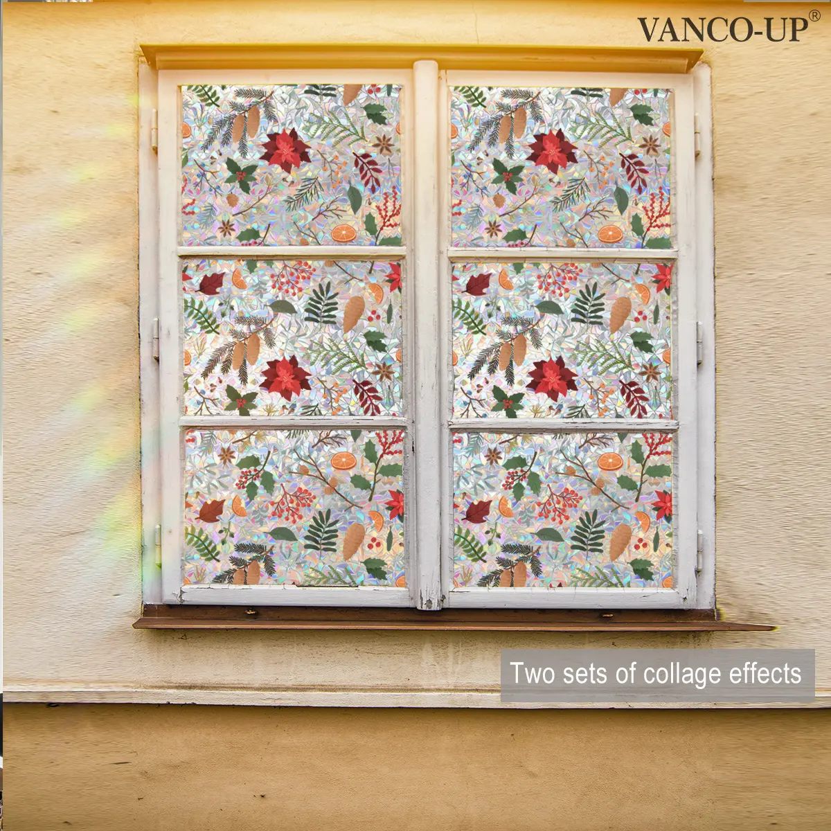 A large-sized window sticker with branches and leaves (45*100cm), anti-collision sticker, visible on both sides, window stickers, decorating home windows, glass doors, static sticker XC20075